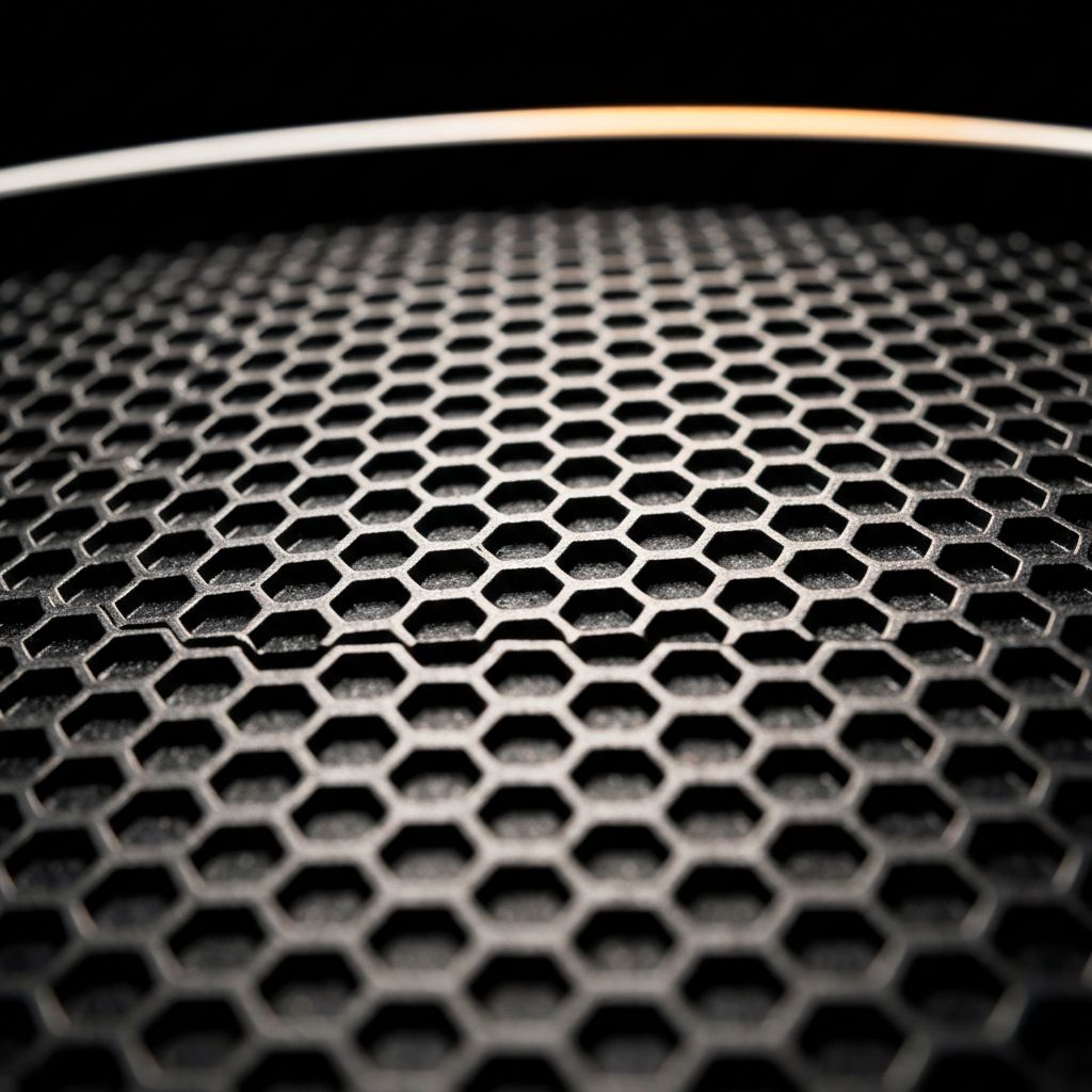 Hexagonal hybrid cookware surface close-up